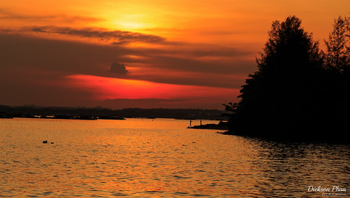 2016 asia east island november pulau red sg singapore south ubin dusk jetty landscape orange photography silhouette sky sunset water