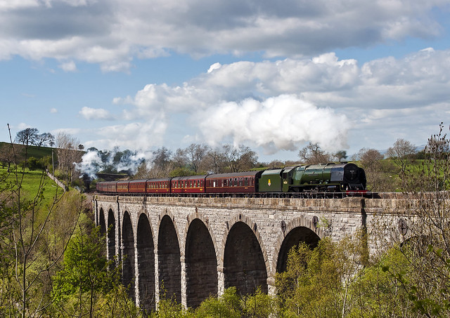 'Duchess of Sutherland' passing over Smardale Viaduct