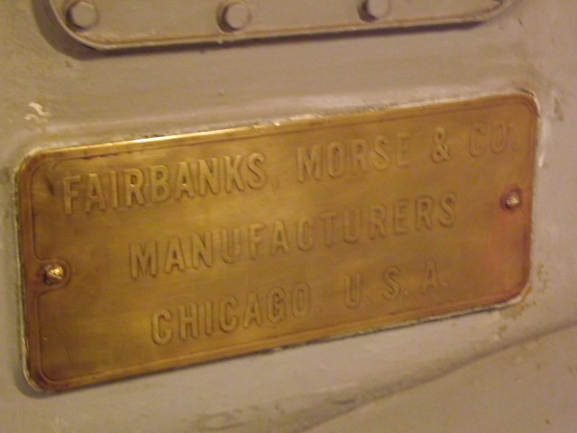 Fairbanks, Morse & Co builder's plate USS Batfish