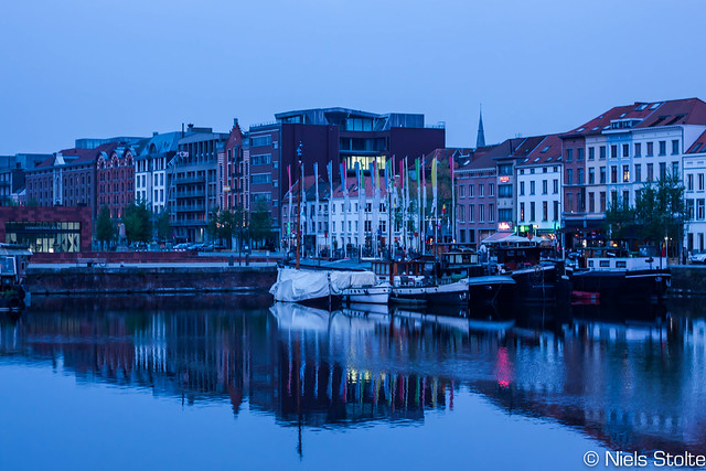 Reflection of 't Eilandje at Dawn / Antwerp, Belgium