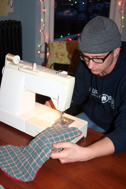 This is the first thing Ben ever sewed...ever...