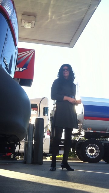 So what is it about me and gas stations and little short skirts and a gentle breeze anyway? ( giggle)