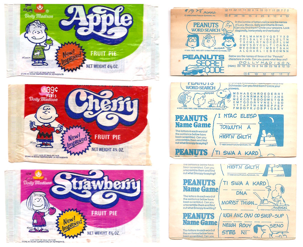 Update Dolly Madison Peanuts Fruit Pie Wrappers / Inserts