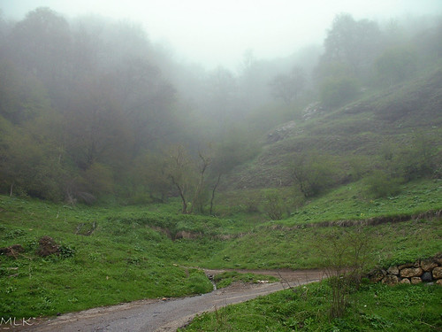 2006 armenia haghartsin fog garden landscape nature road village tavush