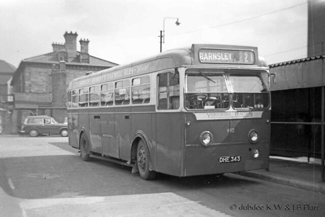 30-05-62 Yorkshire Traction DHE343 Leyland Royal Tiger at Waterdale Doncaster.