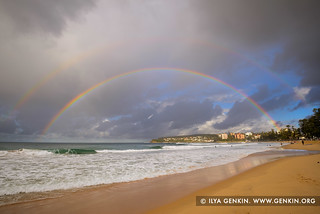 Double Rainbow above the Manly Beach, Sydney, NSW, Australia
