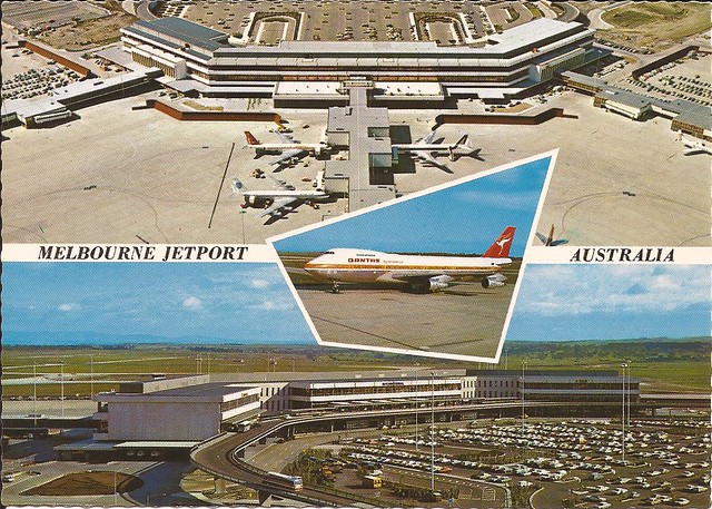 Melbourne Airport (MEL) postcard - circa 1970's