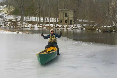 On the ice above the Oakland Dam