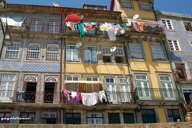 Casas en la Ribera del Duero en Oporto.