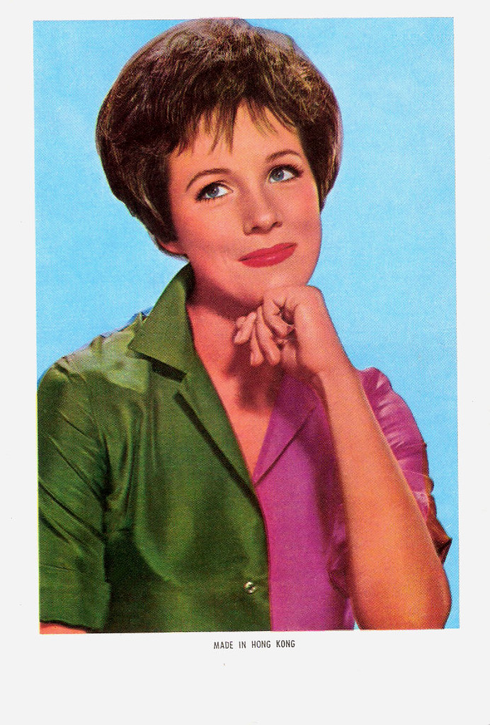 Julie Andrews | Vintage postcard made in Hong Kong. English … | Flickr