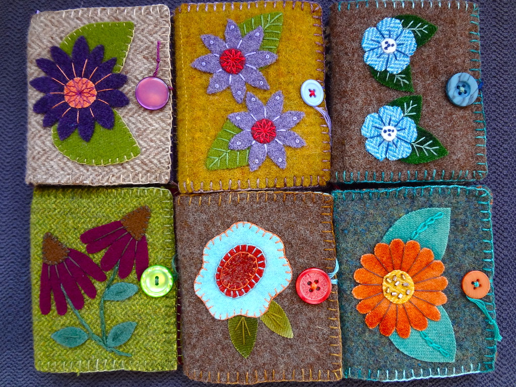 needle books | Appliqued wool needle books | Alfred Woolens | Flickr