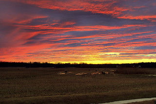 Sunset over Harrison Farmland