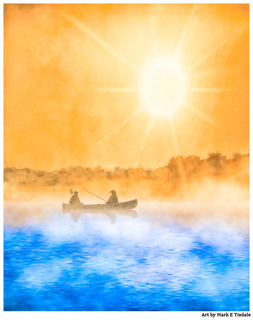 Golden Skies and Blue Waters - Fishing At Dawn