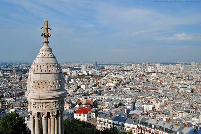 View of Paris from the dome of the Sacre Couer Basilica.