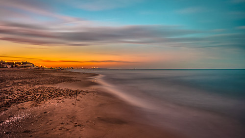 sunset color beach valencia atardecer spain nikon long exposure cloudy playa 24mm larga exposición d600 f28d daimús germanvidal