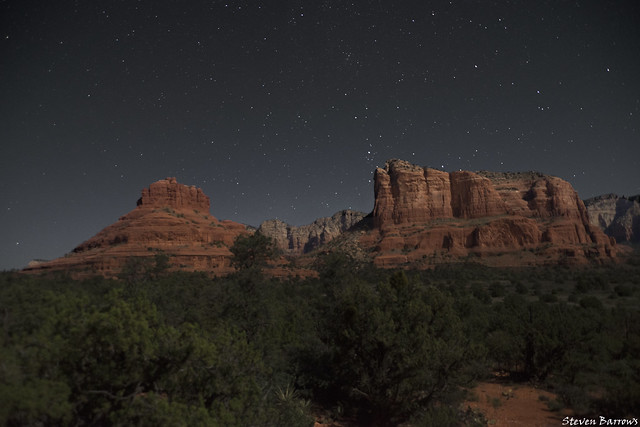 In The Moonlight; Bell Rock and Couthouse Butte; Sedona/Village Of Oak Creek
