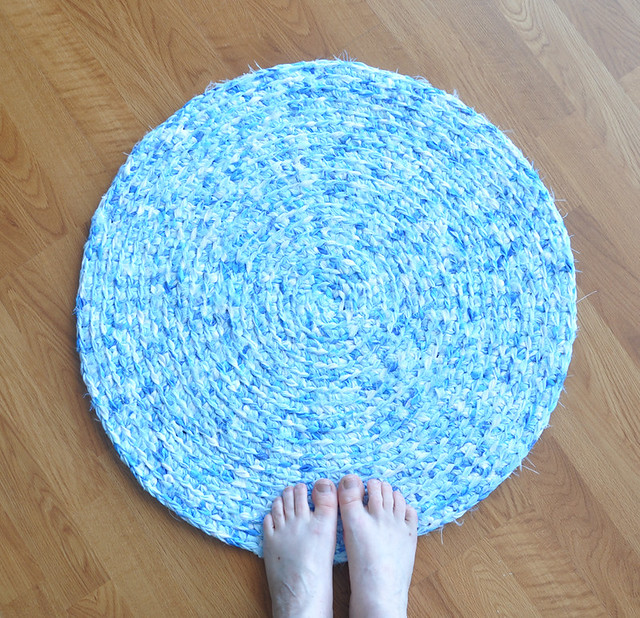 Sky Blue Crochet Rug