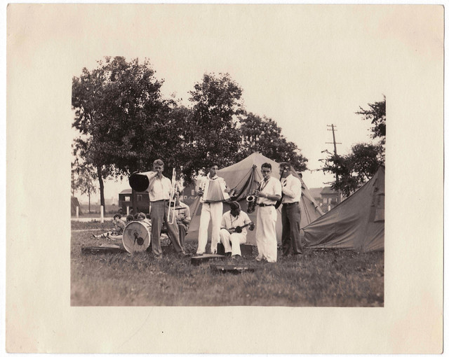 Vintage Snapshot : Young Musicians Warming Up with Tents & Groupies