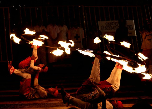 Fire dancers of Kandy Perahera - August 2013