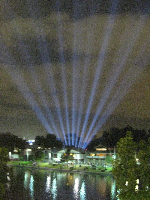 Crepuscular Beam by Paul Collison and Russell Goldsmith; White Night Festival 2014 – Alexandra Gardens, Melbourne