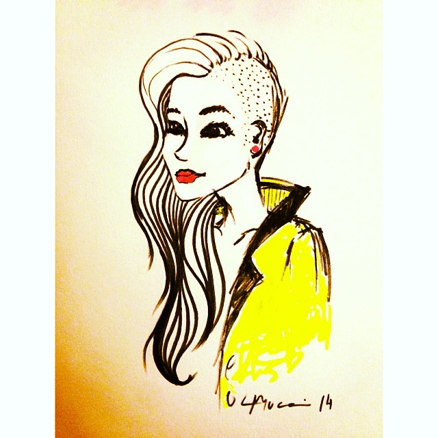#doodle #sketch #sketching #draw #drawing #ilustração #illustration #desenho #woman #mulher #hair #haircut #yellow #art #arte #instaart #instagood #artist #ink #marker #acrylic #pen #fluor