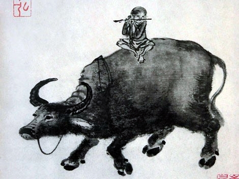 Guo Xu (1456-1526) - Horizontal Flute Played on the Back of an Ox