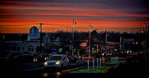 sliderssunday view street nobhill albuquerquenm downtown sunset traffic