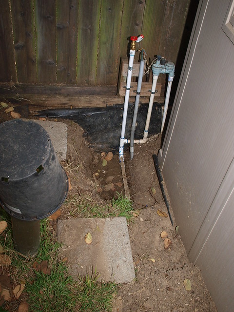 M7106787 repaired irrigation pvc plumbing at shed