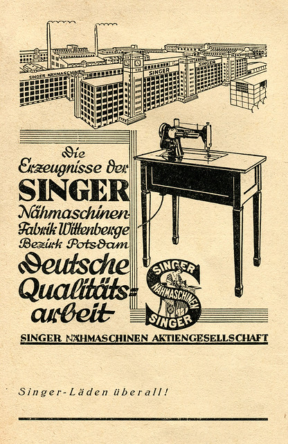 Werbung für Singer Nähmaschinen, 1932