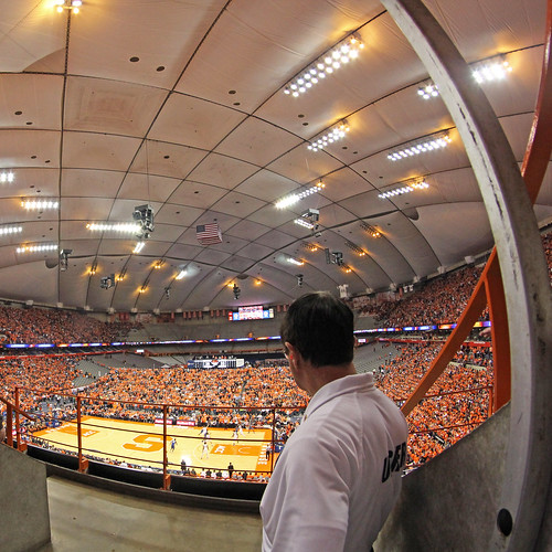 Carrier Dome usher watching the game