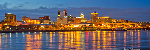 city blue winter red panorama orange cold reflection ice yellow skyline clouds buildings lights evening frozen illinois twilight january panoramic caterpillar riverfront icy peoria illinoisriver eastpeoria pentaxa50mmf17 kevinpalmer pentaxk5