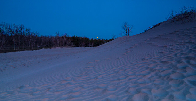 Hiking the dunes before daybreak