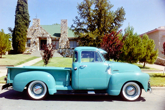 AN OLD PICKUP TRUCK