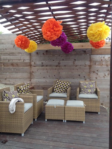 Outdoor Patio Furniture under decorated pergola | Lynn Friedman | Flickr