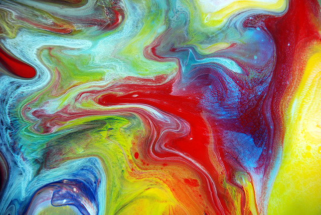 Colourful Acrylic Fluid Flows
