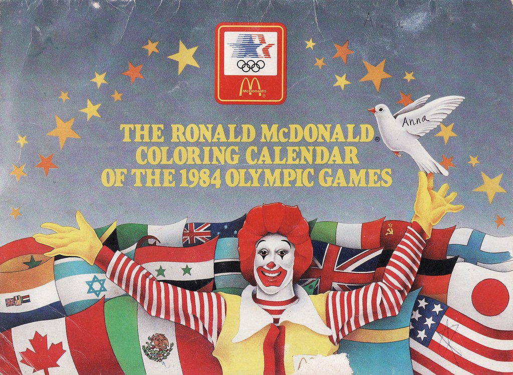 Ronald McDonald Coloring Calendar, 1984