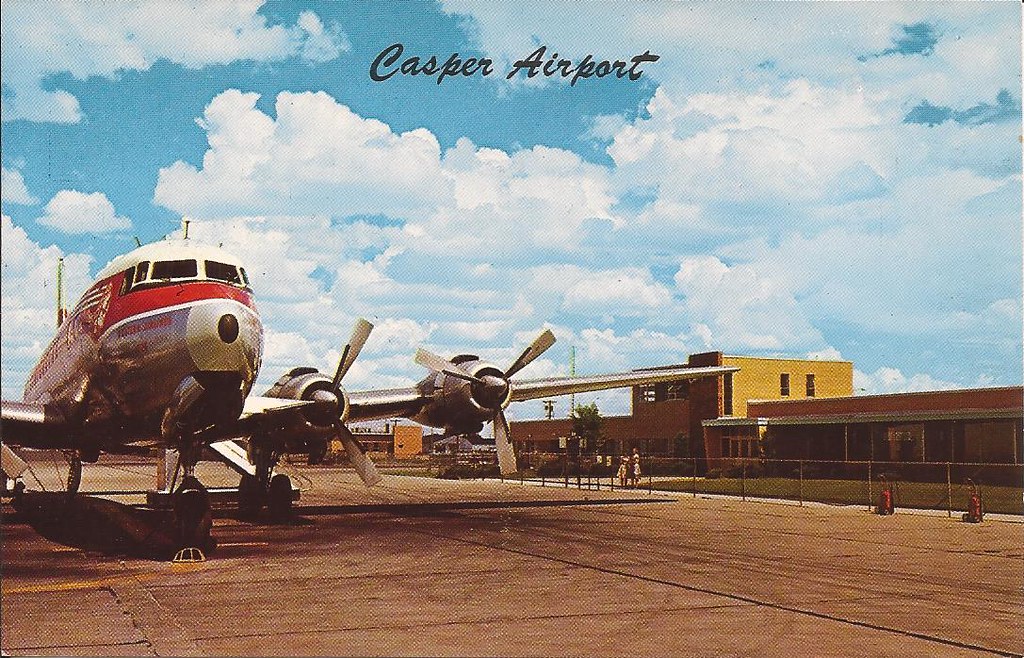 Natrona County International Airport (CPR), Casper, WY postcard - circa 1960's.