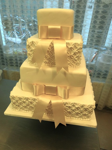 Classic White and Cream Wedding Cake