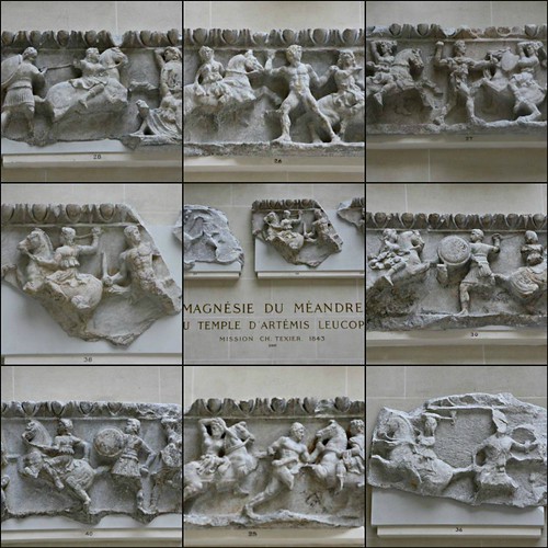 Fragments of the frieze of the Temple of Artemis Leukophryene at Magnesia ad Maeandrum: collage | by dominotic