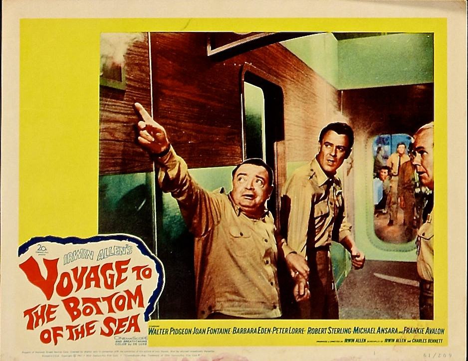 VOYAGE TO THE BOTTOM OF THE SEA LOBBY CARD WALTER PIDGEON JOAN FONTAINE SUBMARIN