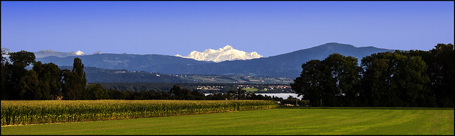 Panoramic view with the Mont Blanc