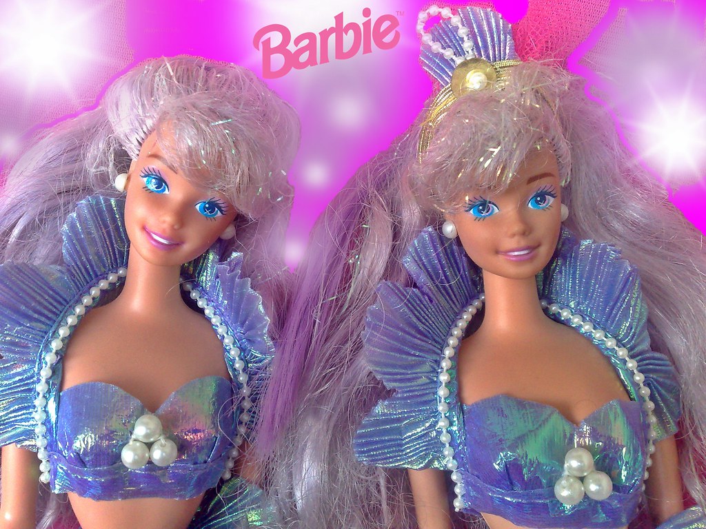 magical hair mermaid Barbie-twins.
