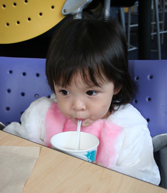 Anna drinking milk
