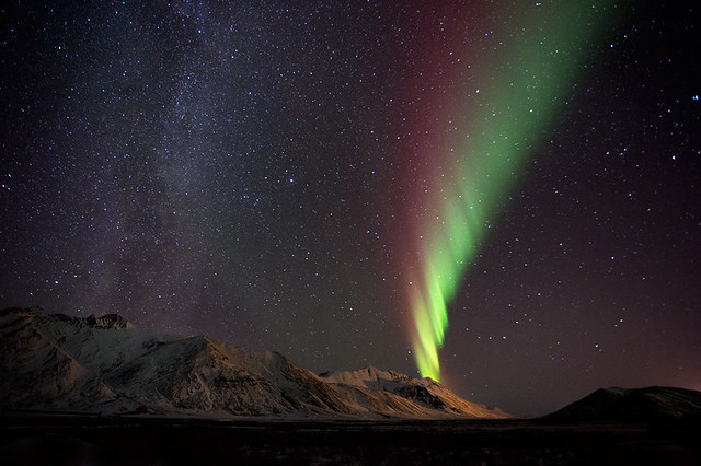 Aurora with Milky Way and Brooks Range