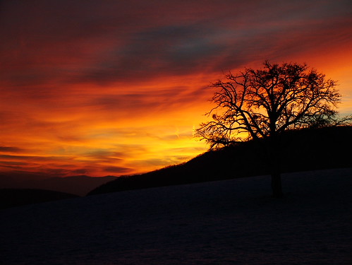 France on a Winters Evening by Cliffskier, Above Annecy