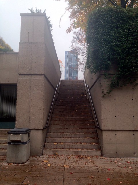 Steps leading up to Robson Square from Howe Street