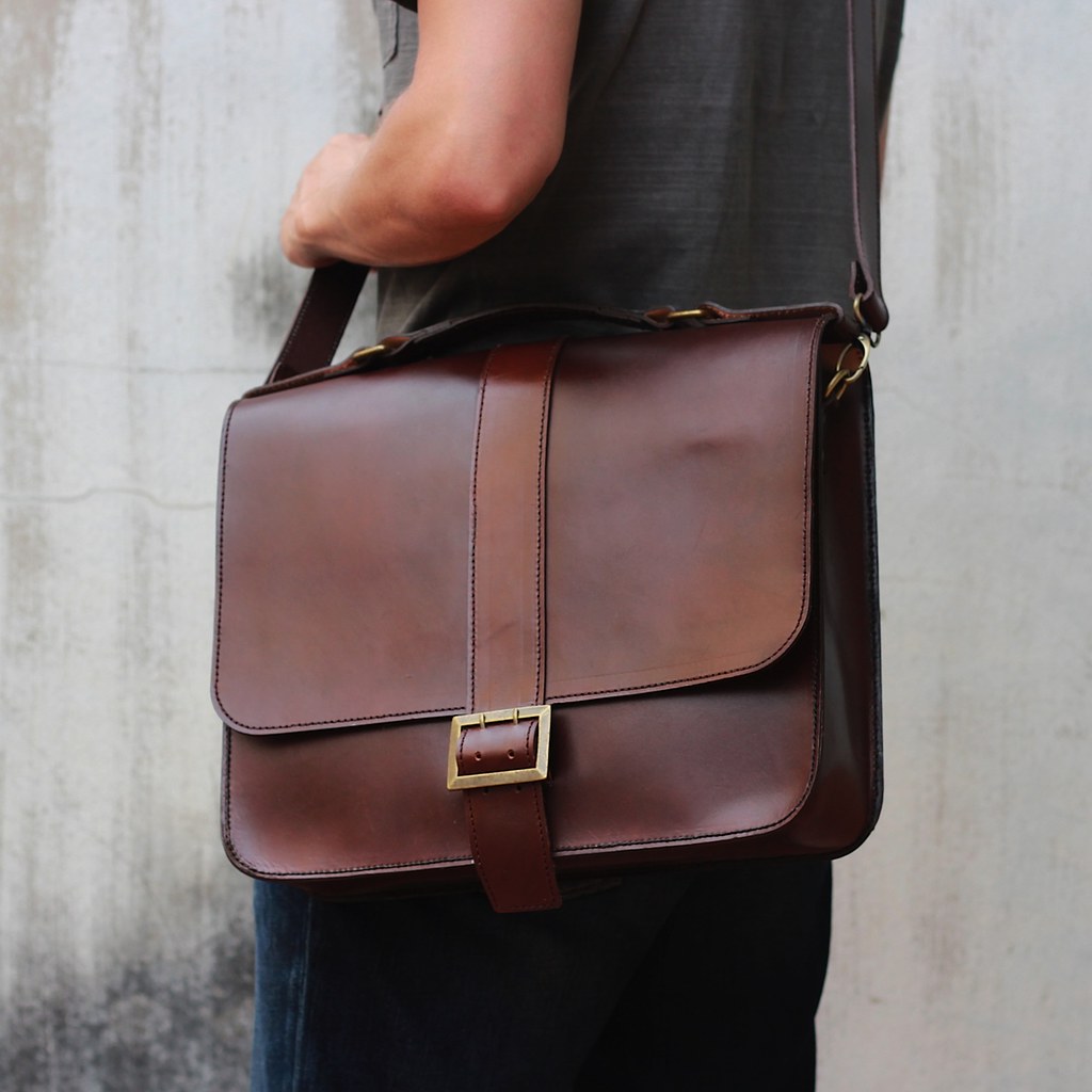 Big Buckle Handmade Leather Briefcase | Finally getting some… | Flickr