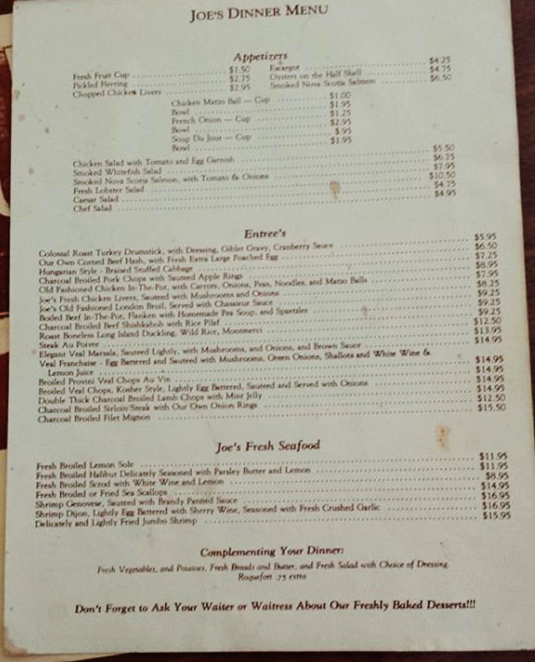 Joe's Deli Menu albany ny pine hills madison ave AlbanyGroup Archive