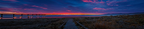 newzealand christchurch seascape clouds sunrise pier canterbury walkway sanddunes panarma newbrightenpier