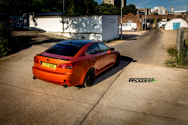 Lexus IS250 Supercharged wrapped in Gloss Fiery Orange